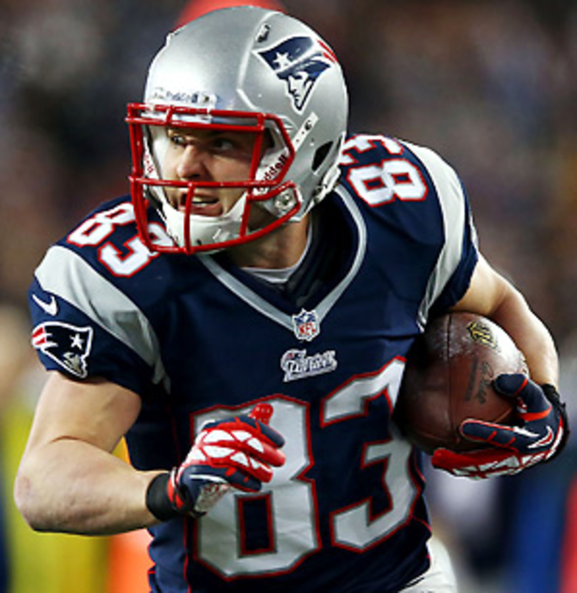 Wes Welker has 100 catches in five of his last six seasons. (Elsa/Getty Images)