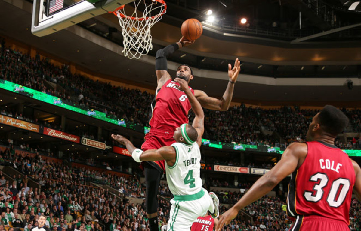 LeBron James Miami Heat Dunk Jason Terry Boston Celtics  Lebron james  dunking, Lebron james, Lebron james poster