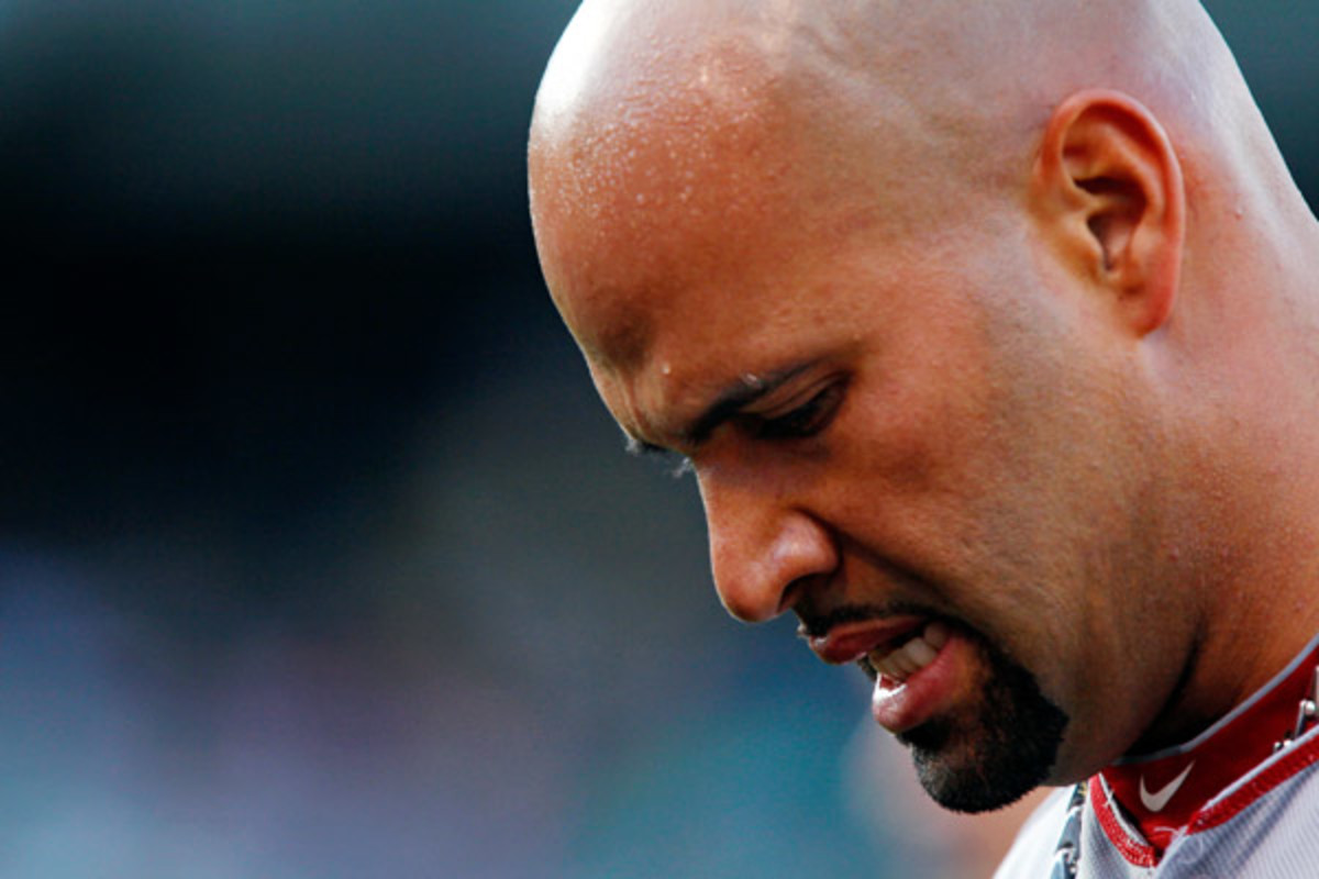 Albert Pujols could miss the rest of the season because of a ligament tear in his foot. (Brian Bahr/Getty Images)