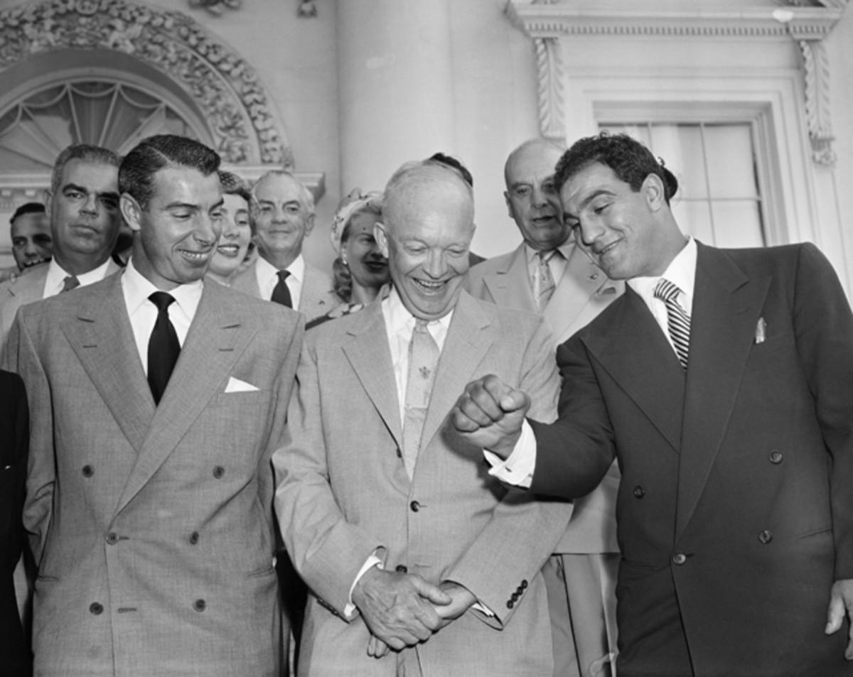 Joe DiMaggio and Rocky Marciano