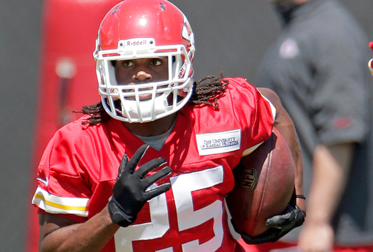 Jamaal Charles has never averaged fewer than 5.3 yards per carry in a season. (Charlie Riedel/AP)