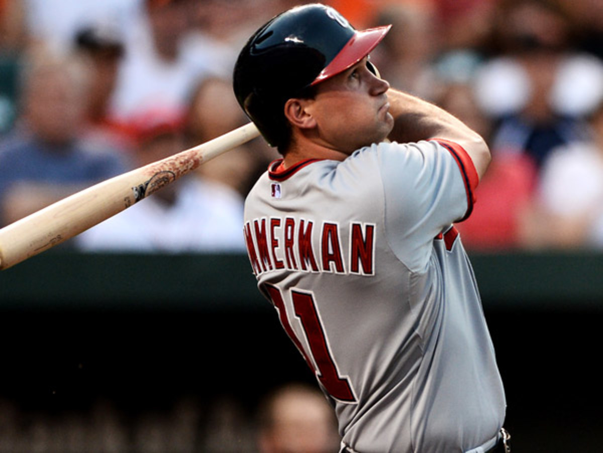 Ryan Zimmerman bashed three homers in a game for the first time in his career. (Patrick Smith/Getty Images)