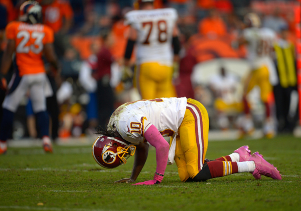 Robert Griffin III's knee injury was not as bad as it looked. (The Washington Post/Getty Images)