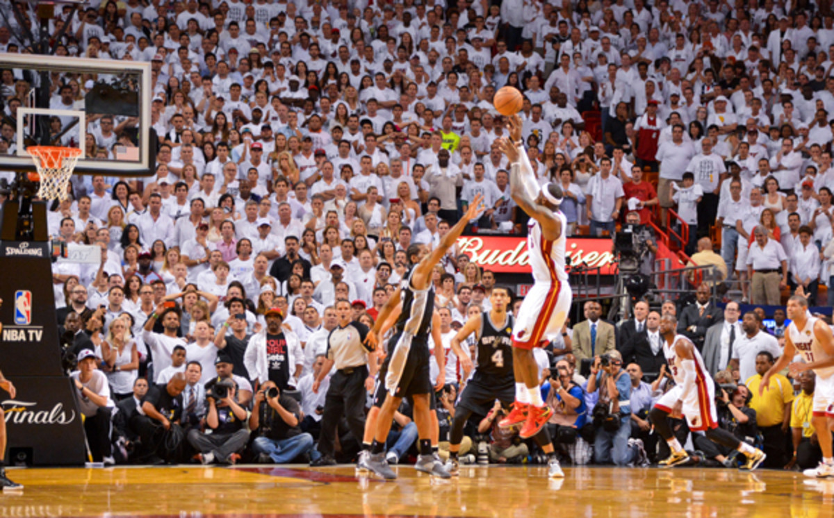 A reverse angle of LeBron James' signature shot in Game 7 of the Finals.