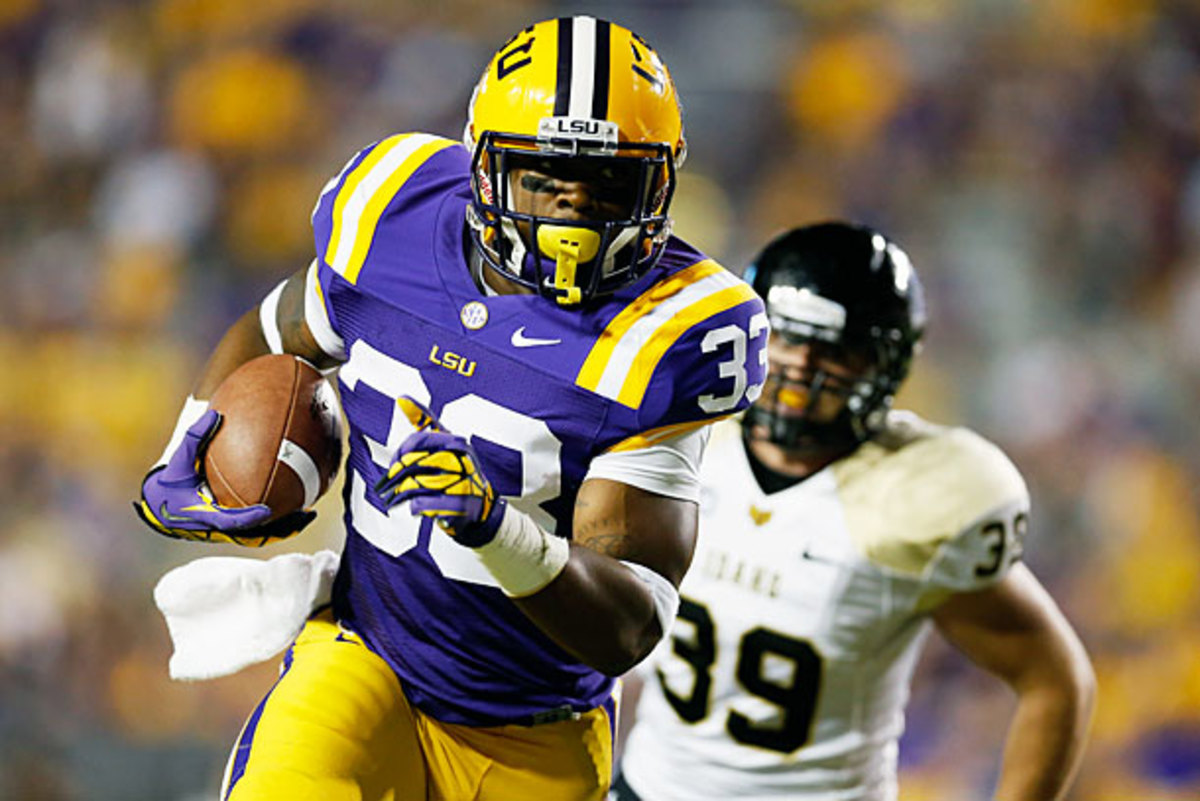 LSU's Jeremy Hill rushed for 755 yards and 12 touchdowns last season. (Chris Graythen/Getty Images)