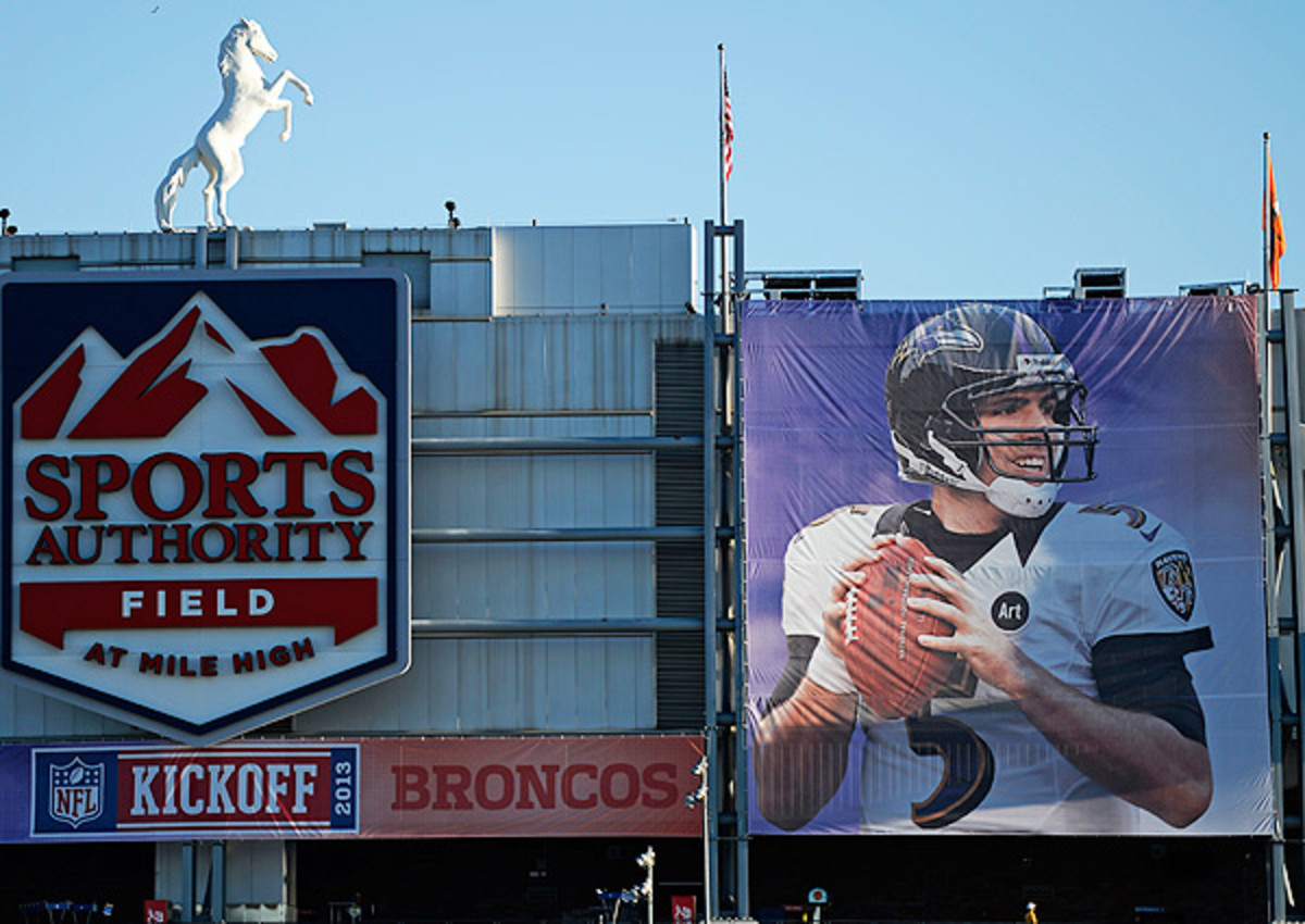 Invesco Field at Mile High in Denver Football Art Print. 