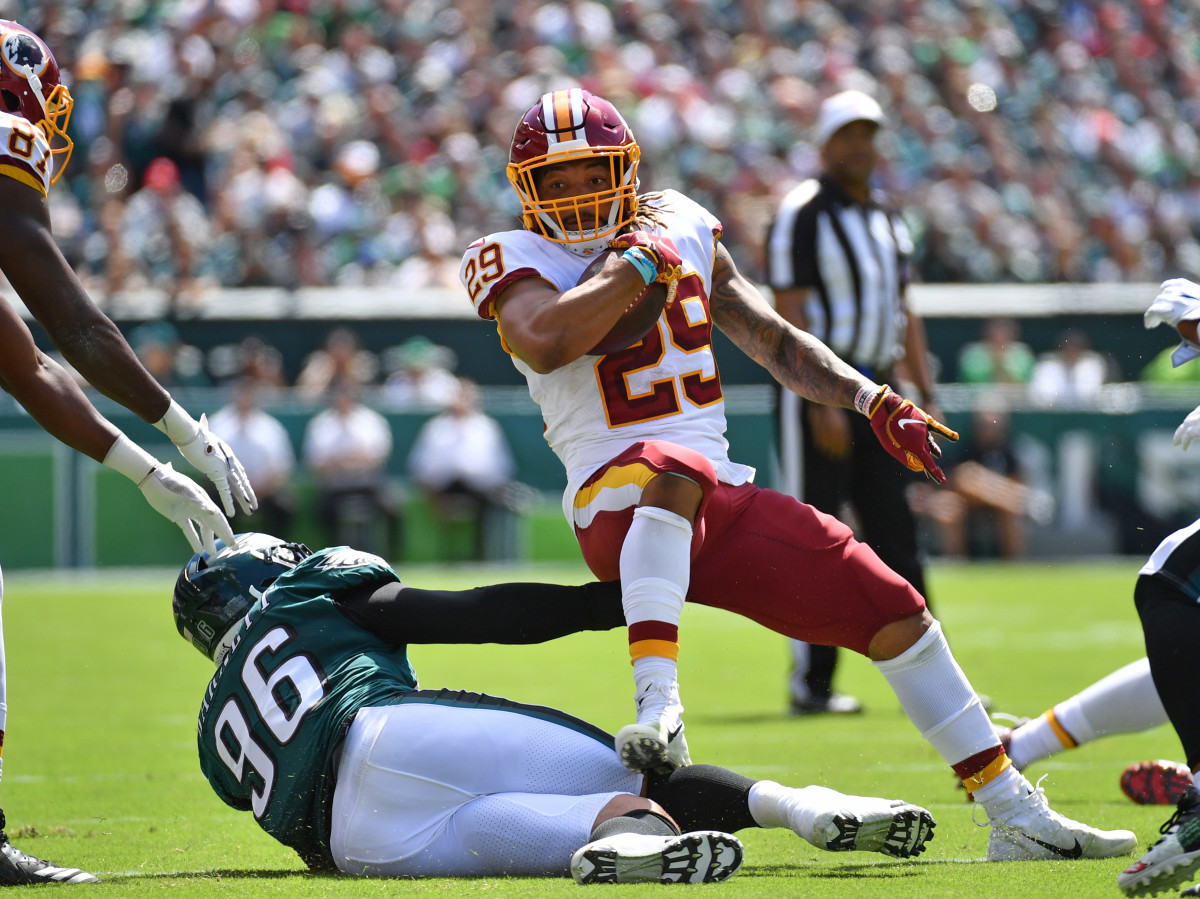 Derrius Guice Slip -Philly Eric Hartline-USA TODAY Sports