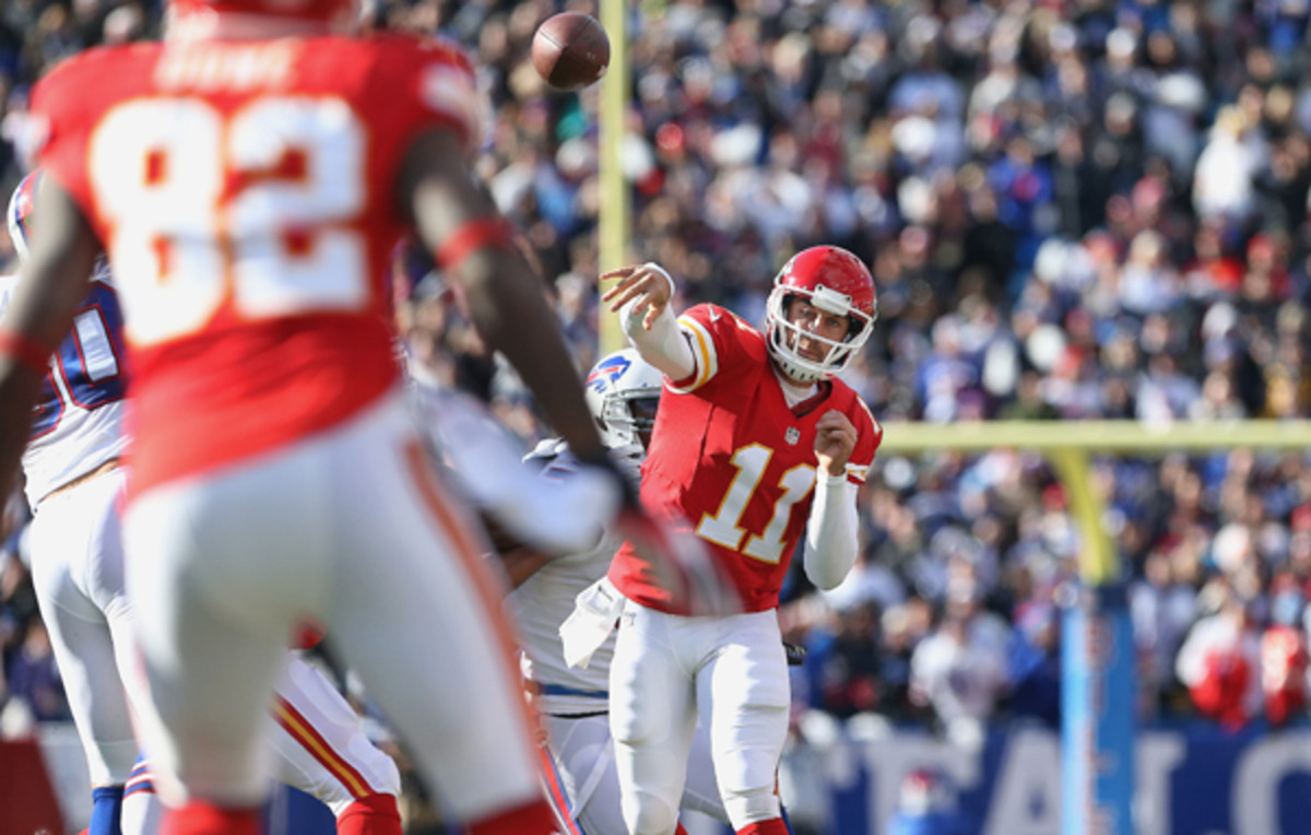 Alex Smith has not been required to drive the ball downfield. That could change in Sunday. (Tom Szczerbowski/Getty Images)