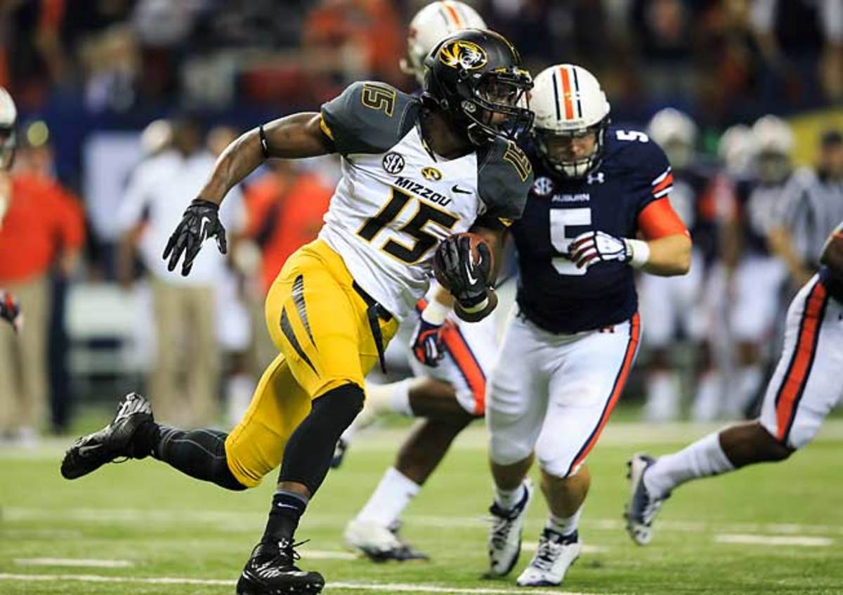 Missouri receiver Dorial Green-Beckham (15) caught 55 passes for 830 yards and 12 TDs in 2013. (AP Photo/Paul Abell)