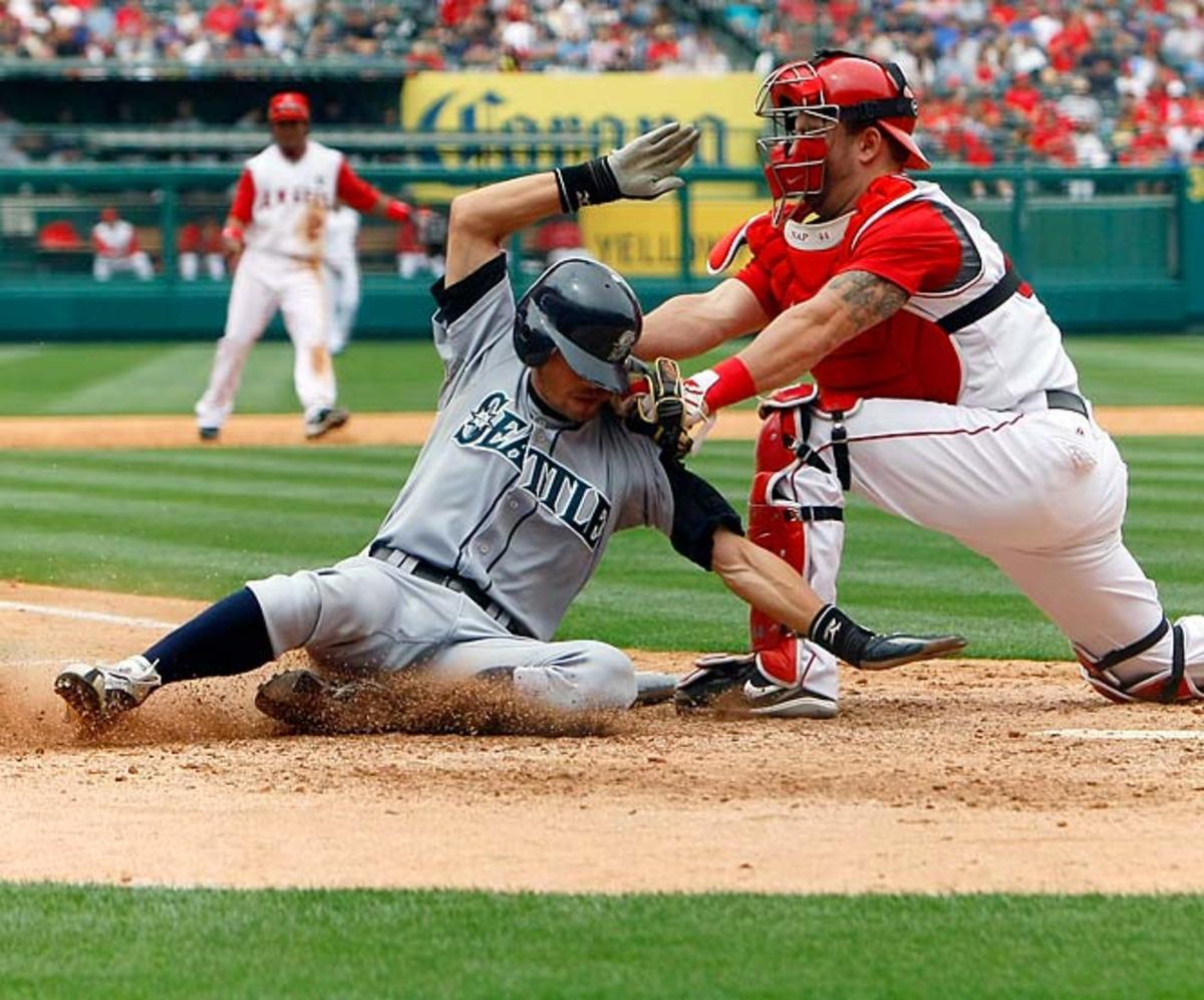 Mike Napoli and Ichiro Suzuki