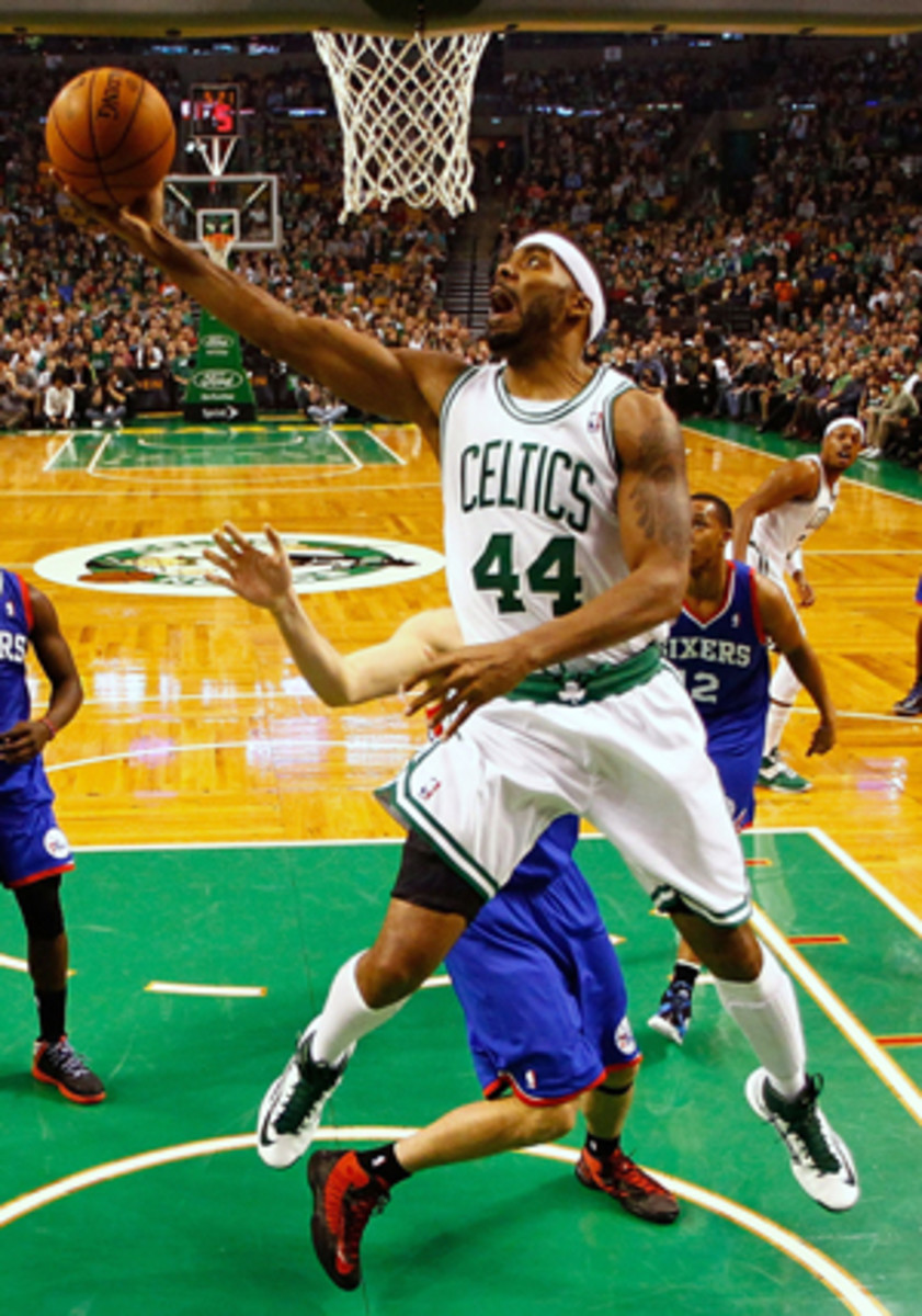 Chris Wilcox has been fined for making an obscene gesture towards fans. (Jared Wickerham/Getty Images)