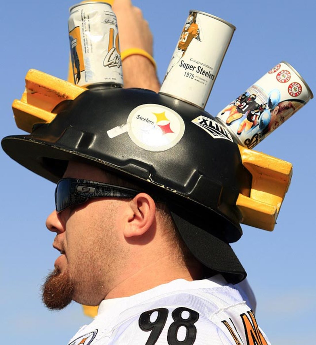 Best head gear at the dome - #vikings fan with cheese grat…