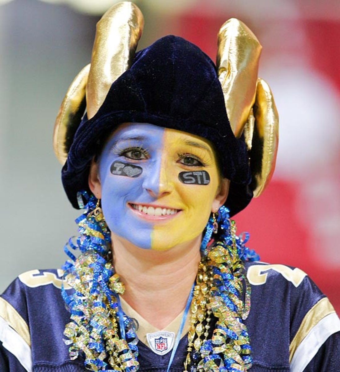 Best head gear at the dome - #vikings fan with cheese grat…