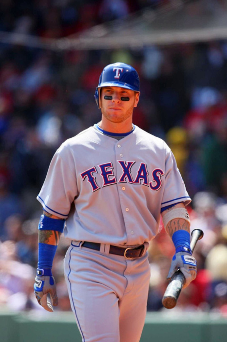 Josh Hamilton of the Texas Rangers poses during spring training