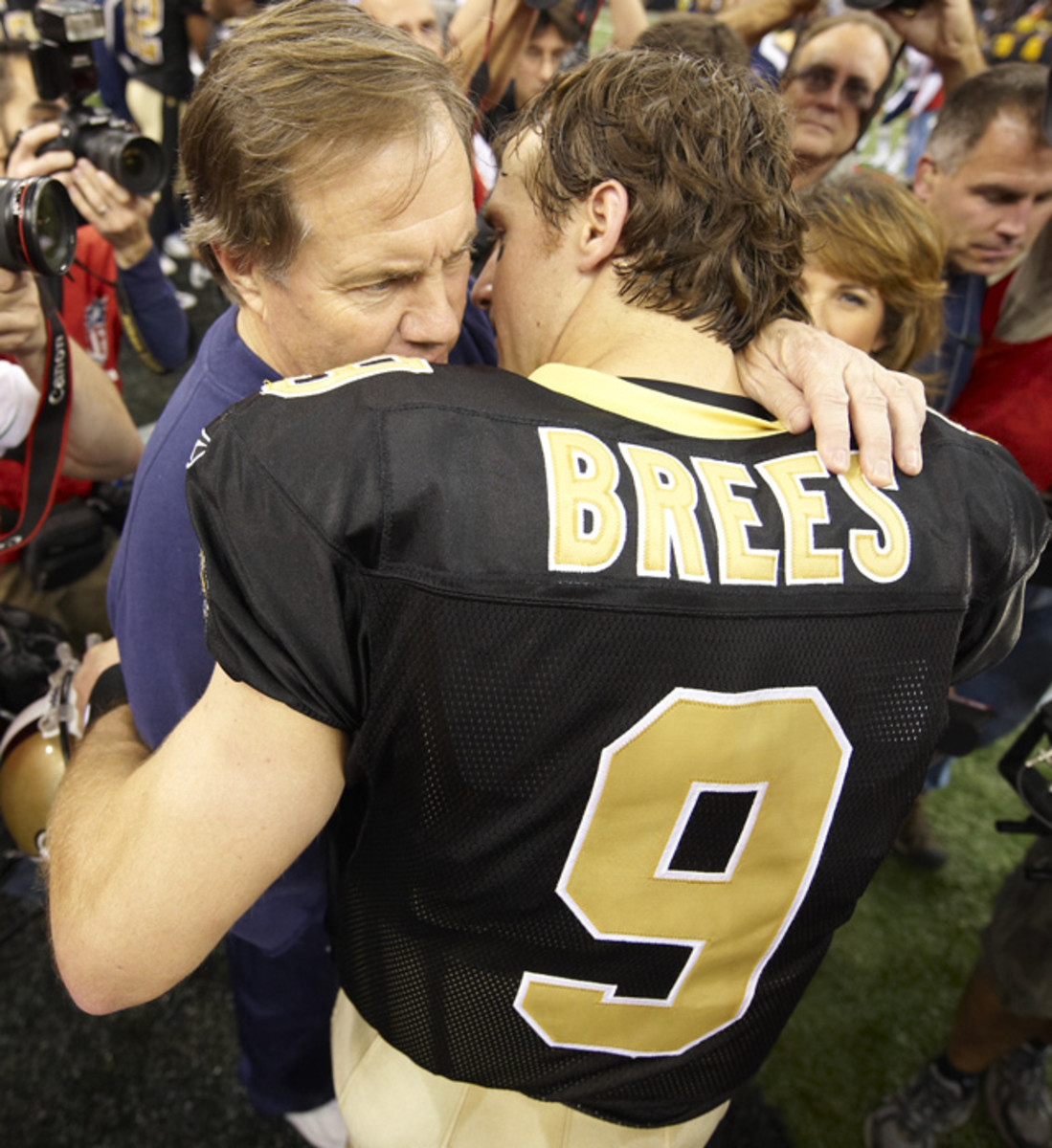 Bill Belichick and Drew Brees