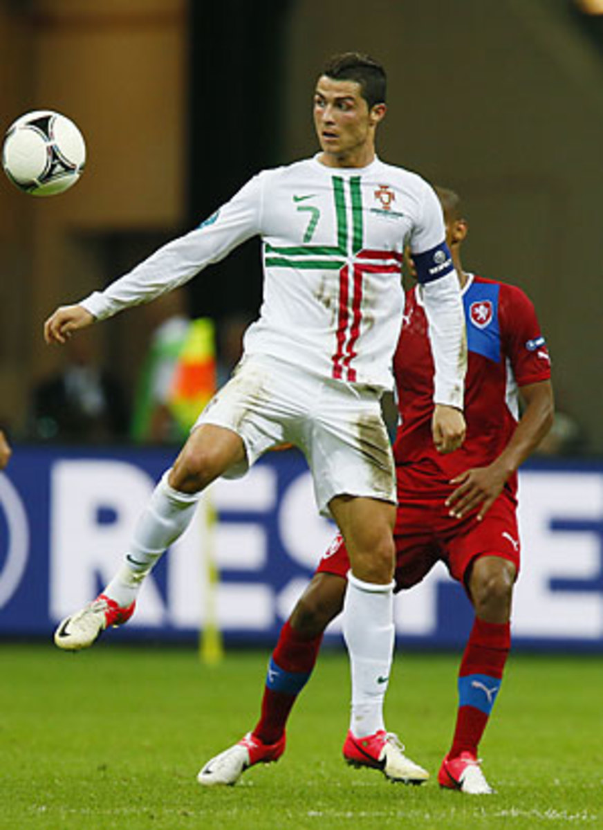 Cristiano Ronaldo Scores on a Header Against Czech Republic