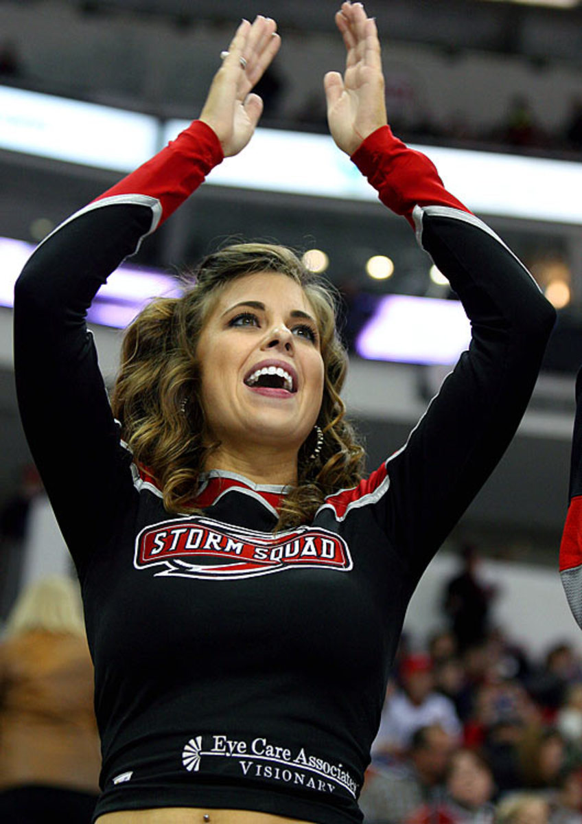 27 January 2015: A member of the Storm Squad, Carolina s cheerleaders. The Carolina  Hurricanes