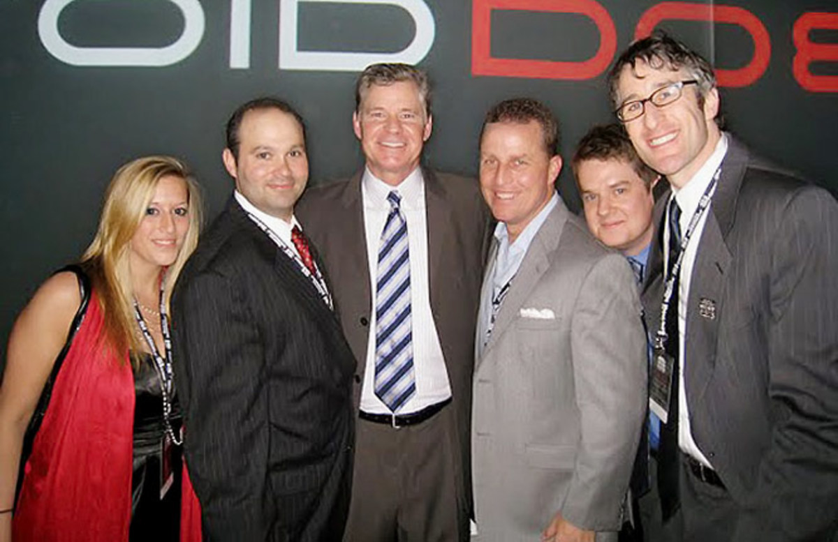 Dan and the Danettes (and mystery blonde) at the SI Sportsman of the Year party