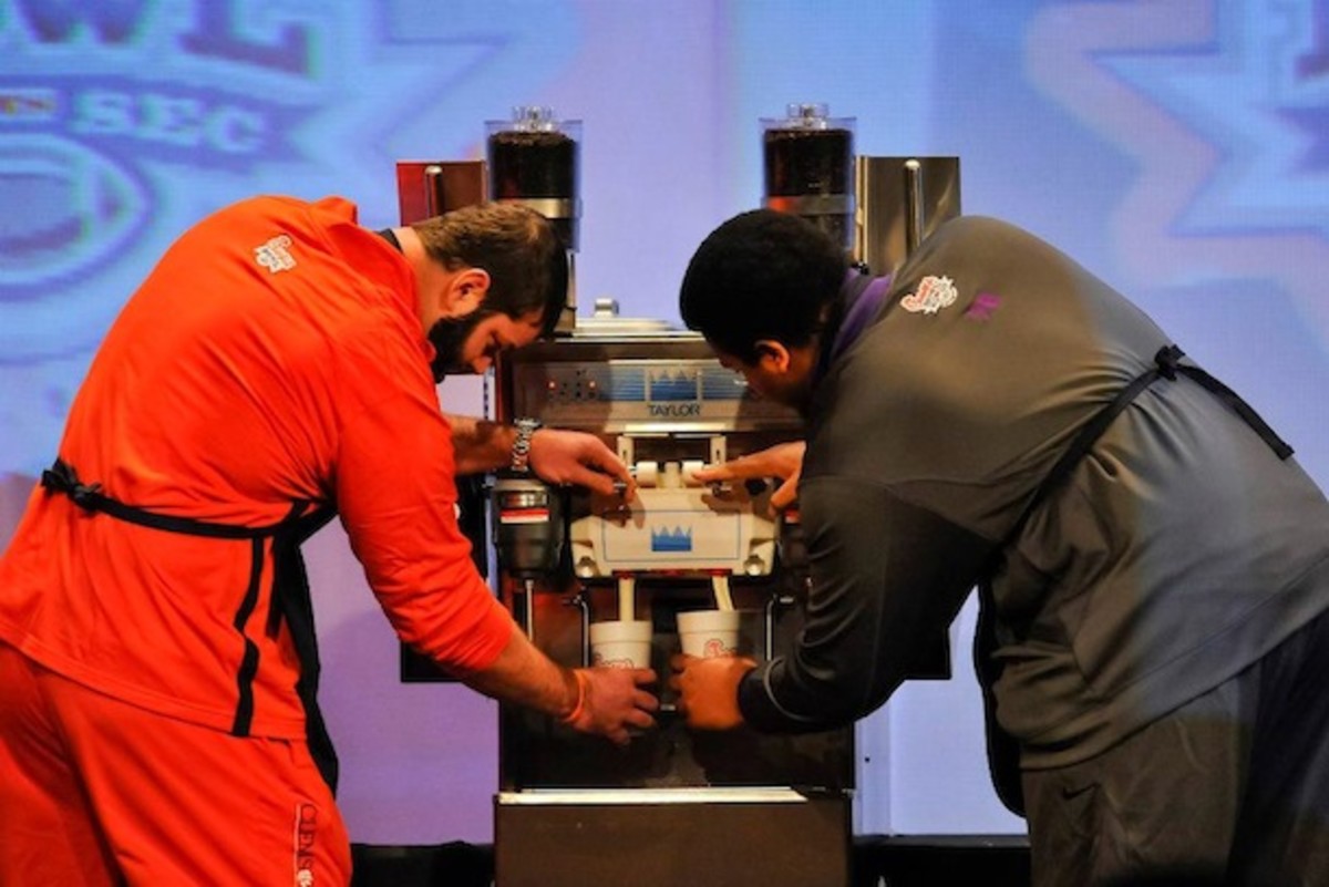 Ah, the first round of the Chick-fil-A Bowl milkshake combine, like the first robin of spring. (Paul Abell/Abell Images)