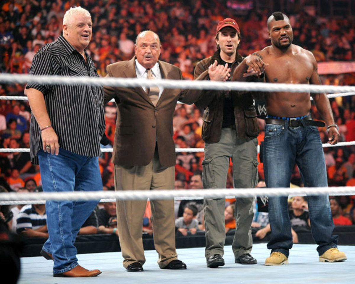 Dusty Rhodes, Gene Okerlund, Sharlto Copley, Rampage Jackson