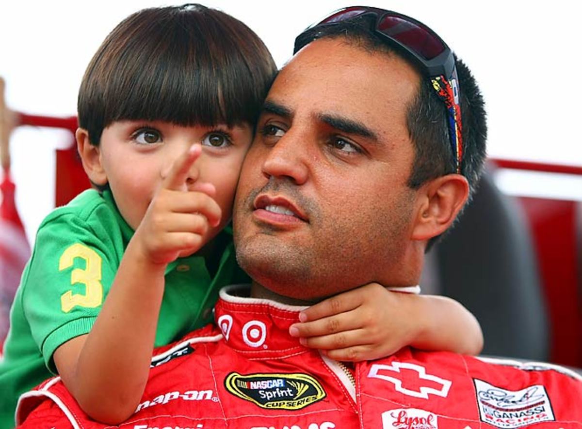 Juan Pablo Montoya and son Sebastian