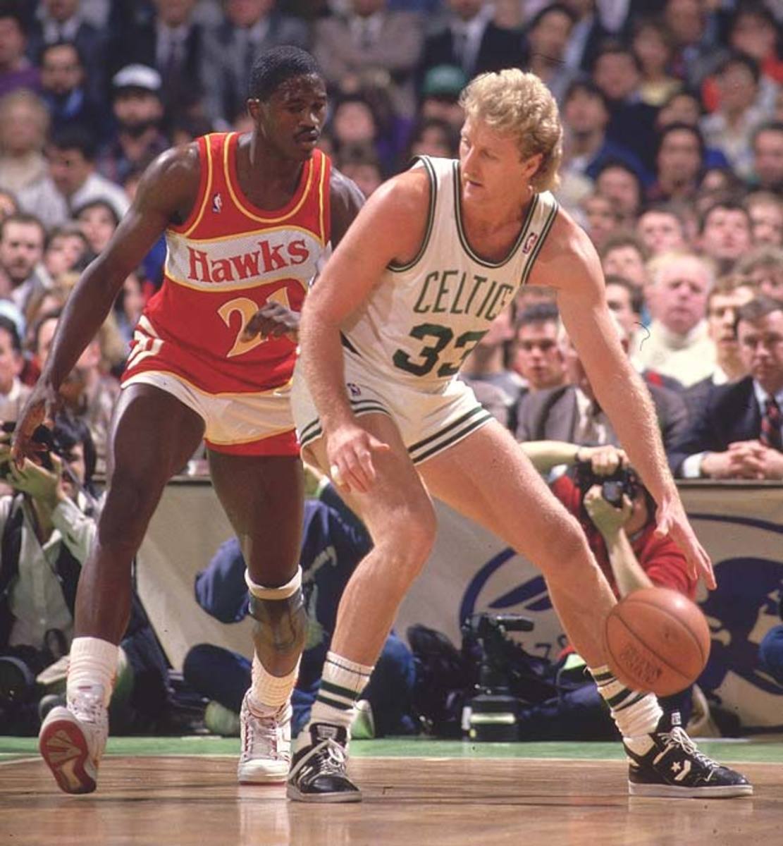 Dominique Wilkins and Larry Bird