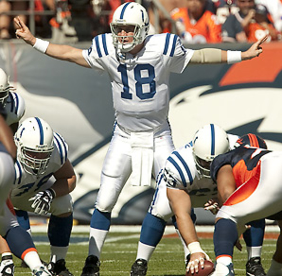 Pressure in pocket for Peyton Manning