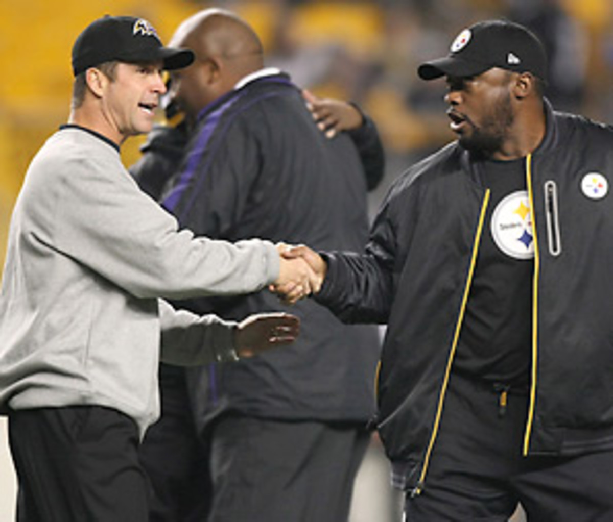 Ravens' John Harbaugh appeared a tad upset in handshake with Zac