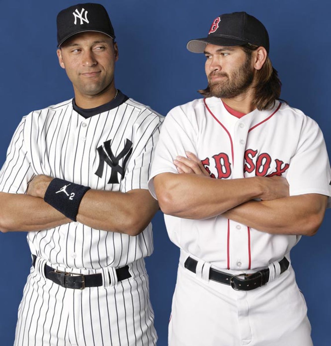 New York Yankees Derek Jeter And Boston Red Sox Johnny Damon Sports  Illustrated Cover by Sports Illustrated