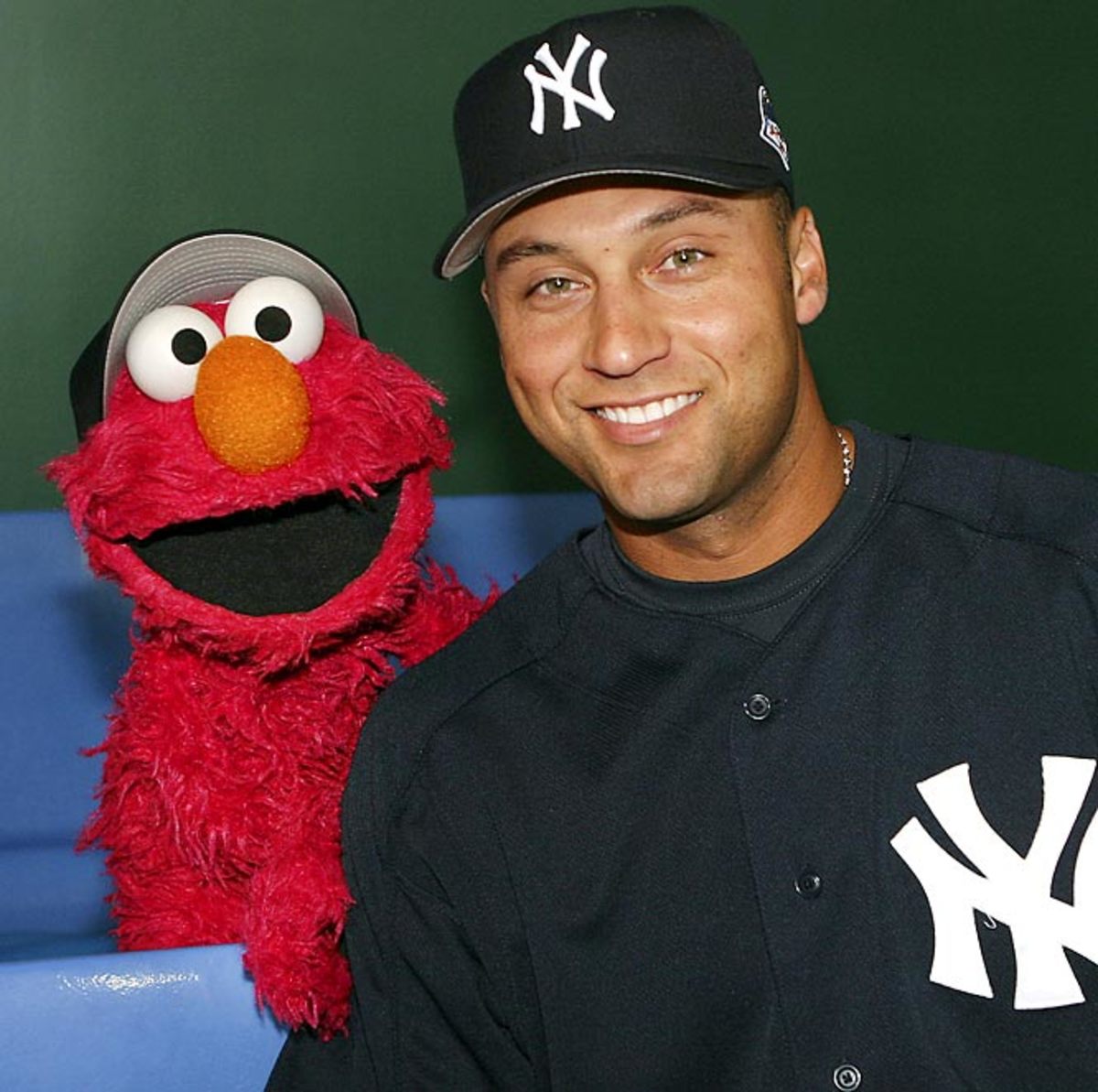 Derek Jeter and Elmo