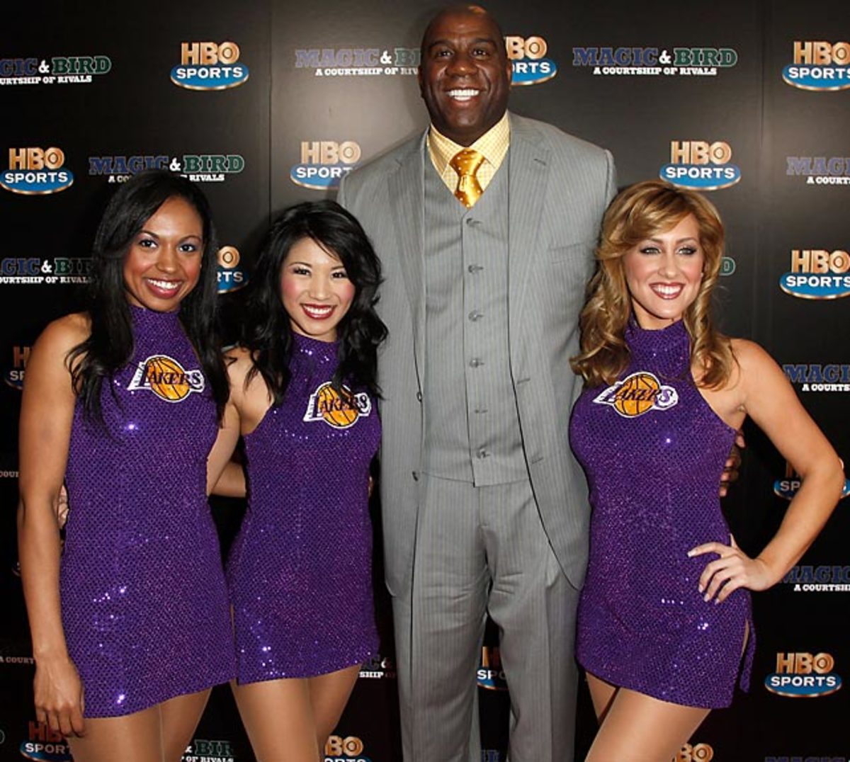 Magic Johnson and Laker Girls