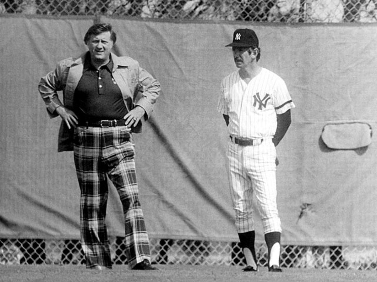 George Steinbrenner and Thurman Munson celebrating a World…