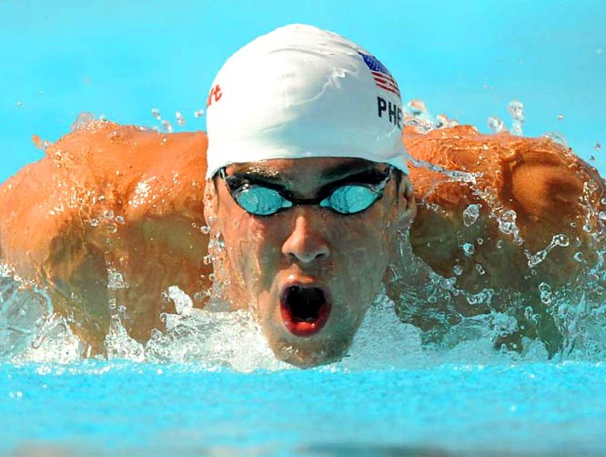 Michael Phelps in a 200m butterfly qualifier