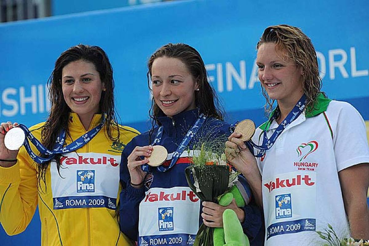 Stephanie Rice, Ariana Kukors, Katinka Hosszu receive medals