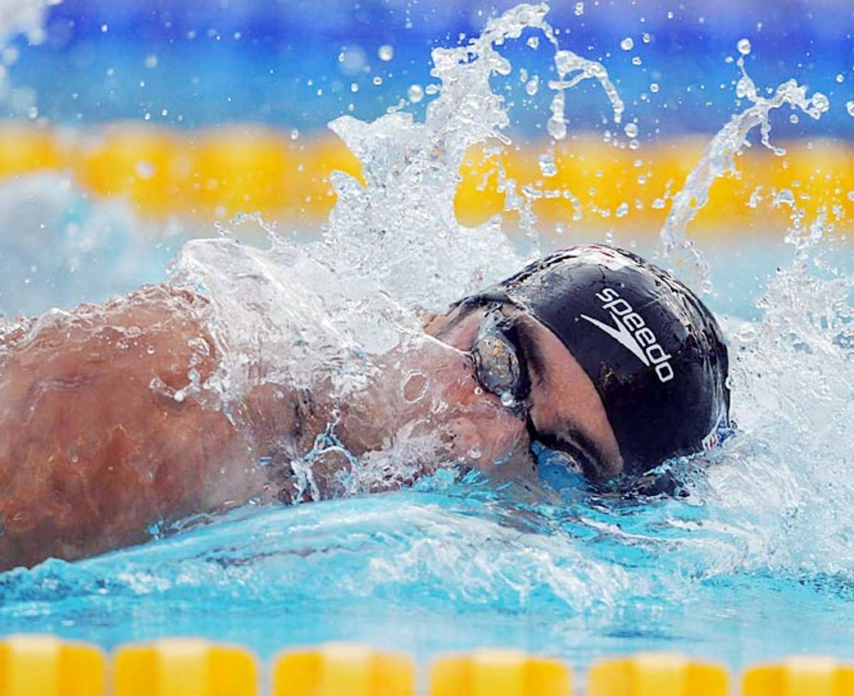 Michael Phelps in a 200m freestyle semi