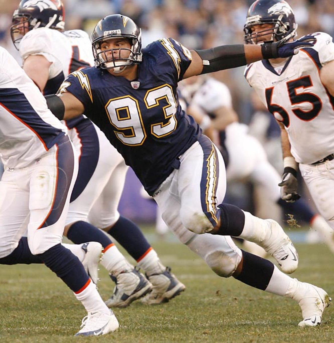 The San Diego Chargers' Luis Castillo (93) is shown during a game