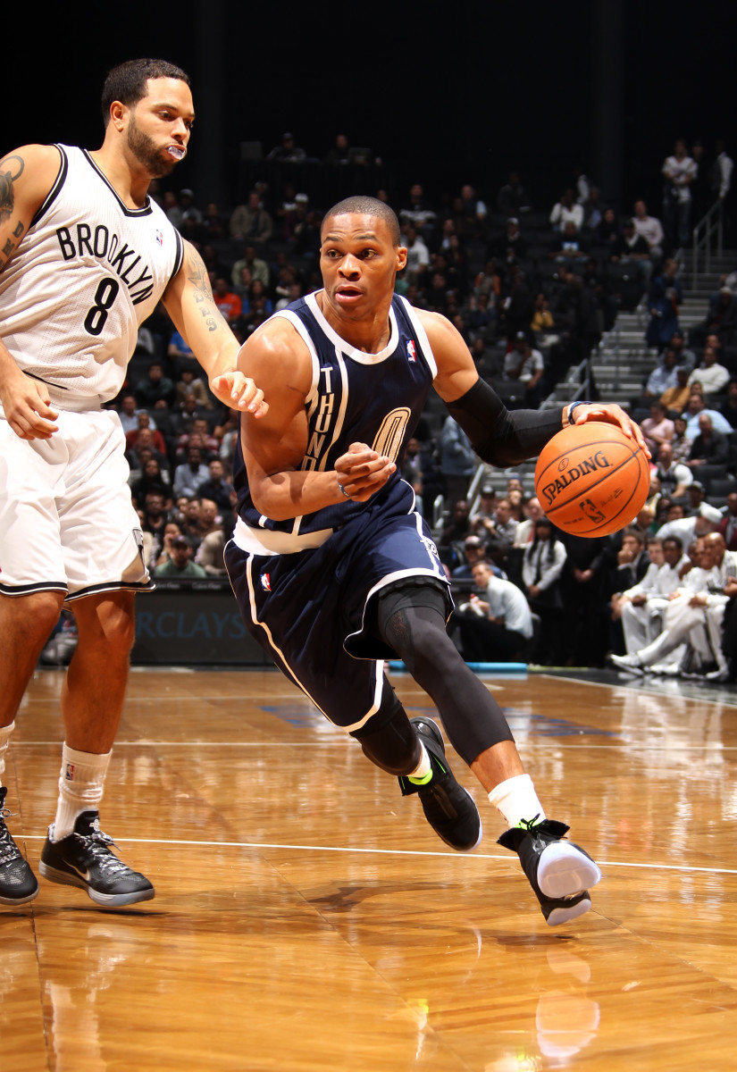 Russell Westbrook has a better feel for passing lanes this season. (Photo by Nathaniel S. Butler/NBAE via Getty Images)