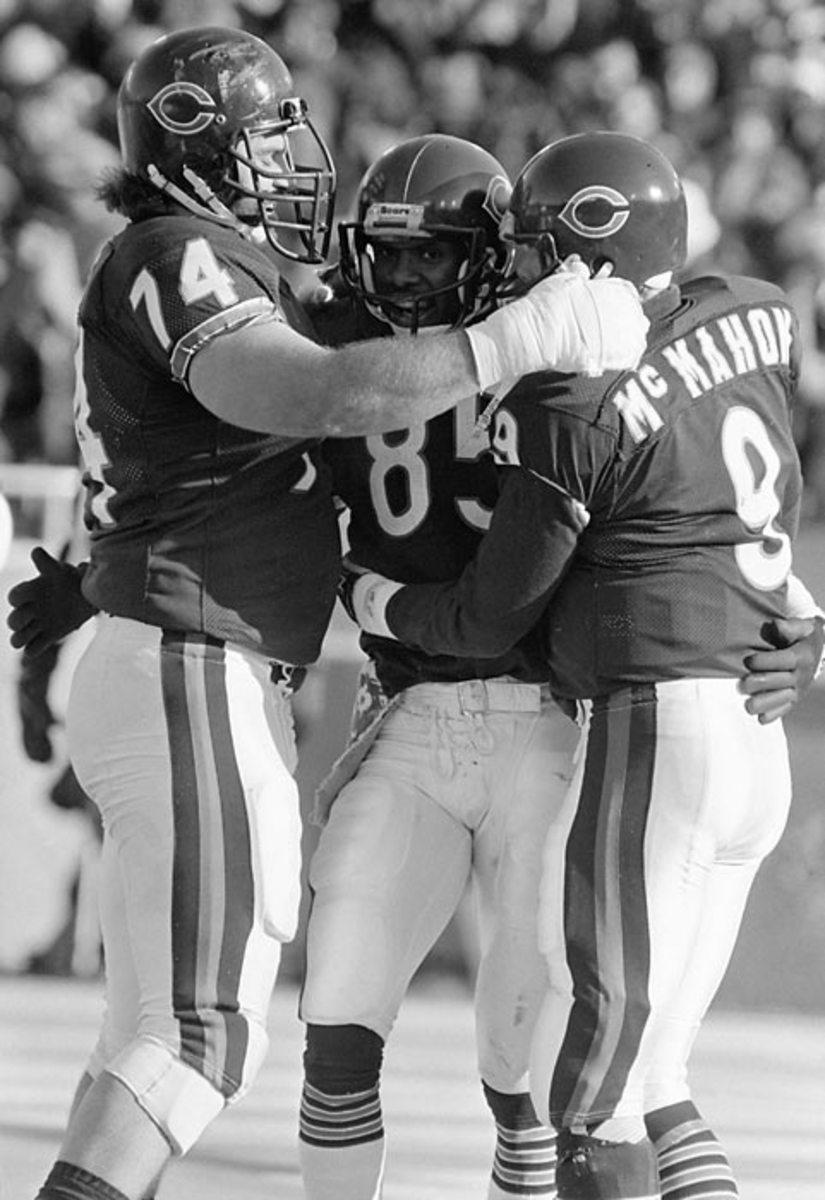 Jim Covert, Dennis McKinnon and Jim McMahon