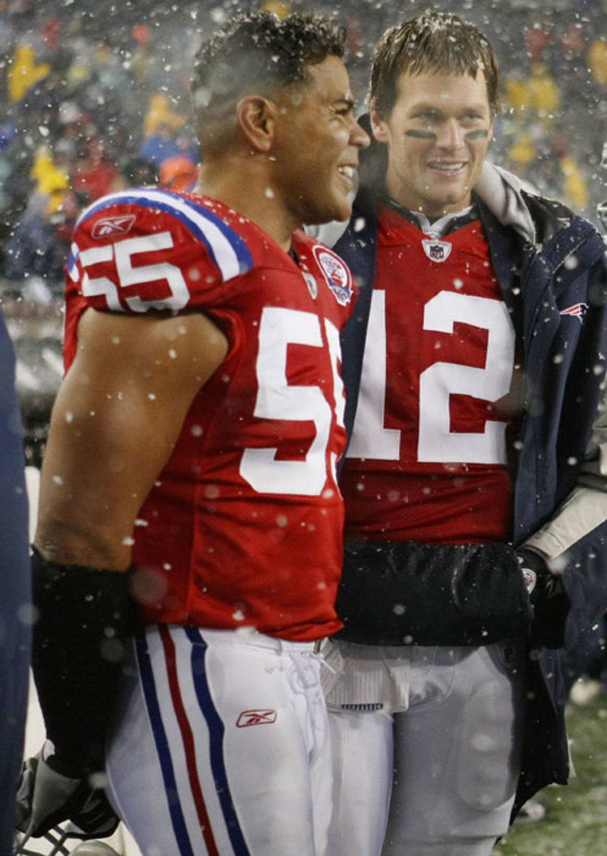 Junior Seau and Tom Brady