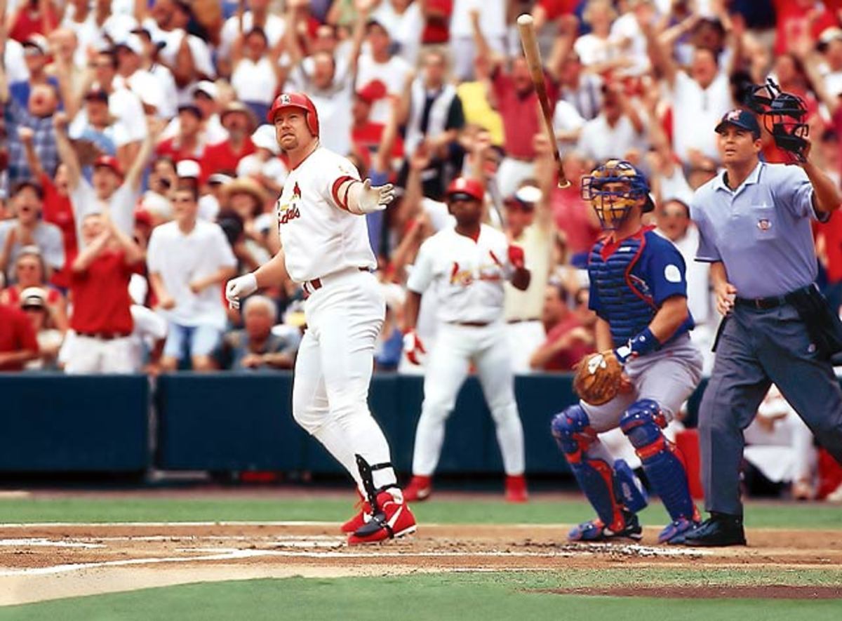 McGwire after hitting his 61st home run