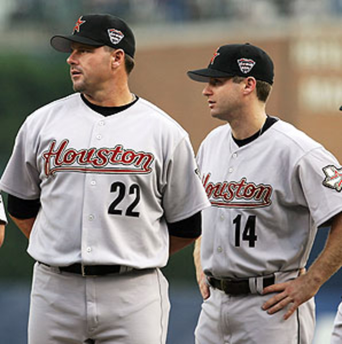 Roger Clemens throws batting practice to the Astros, is not in the