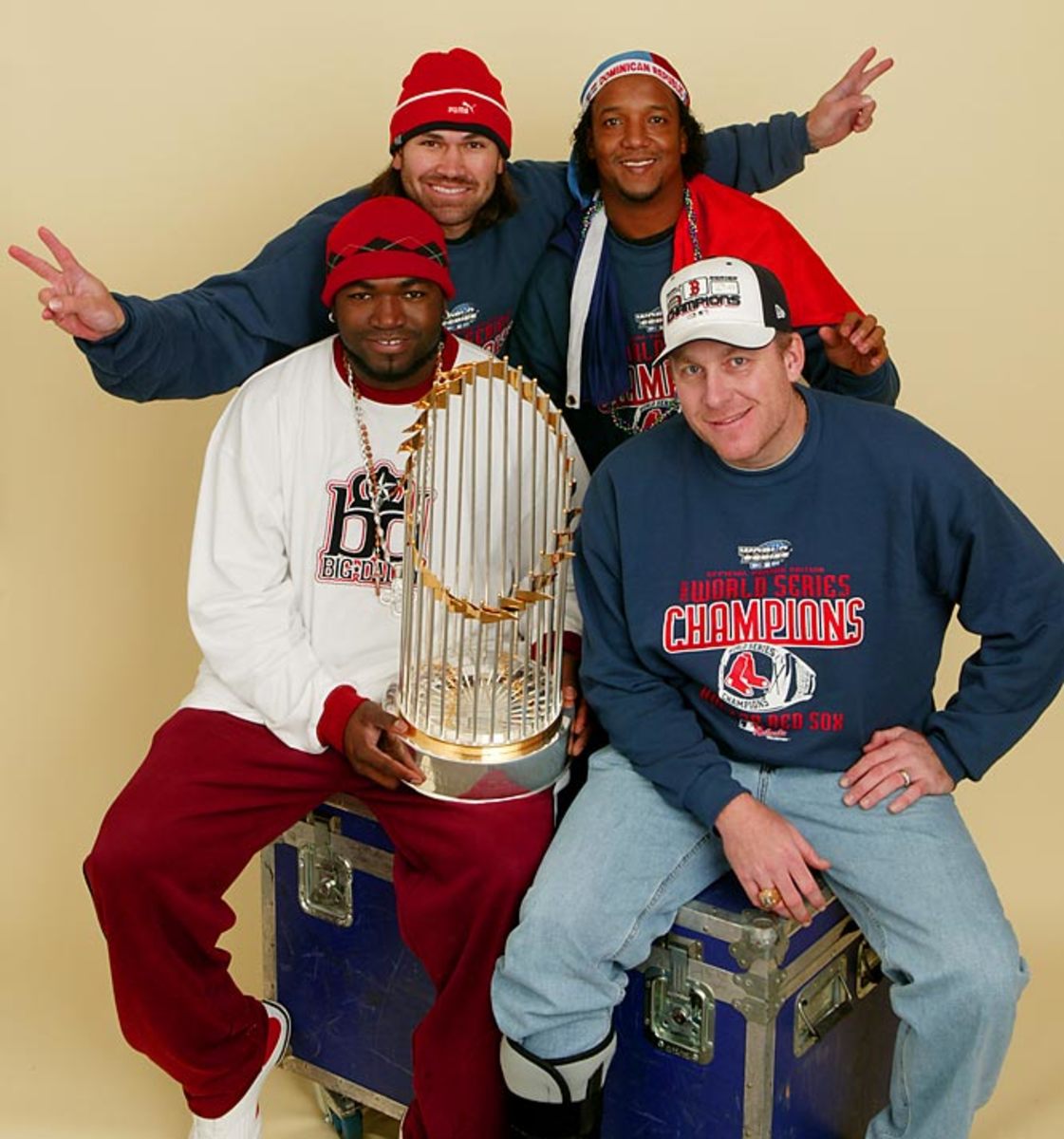 David Ortiz, Johnny Damon, Pedro Martinez and Curt Schilling