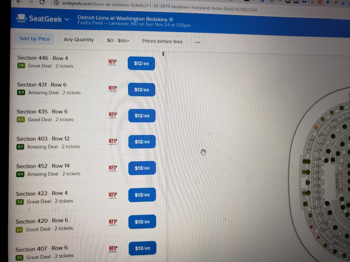 seatgeek detroit lions