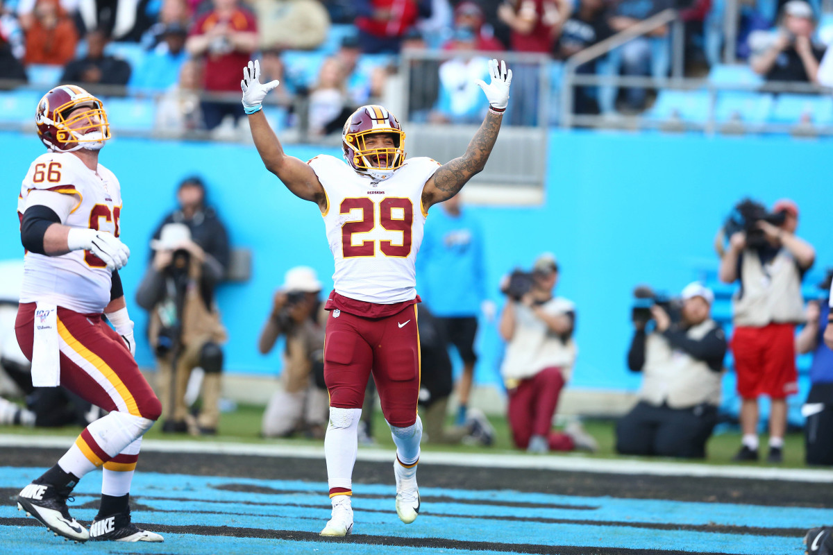 Guice, Peterson run over Panthers, Redskins win 29-21