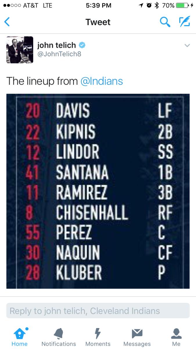 Indians Announce Game 4 World Series Lineup Sports Illustrated