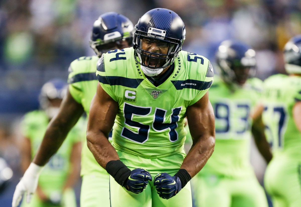 Seattle Seahawks middle linebacker Bobby Wagner (54) during an NFL football  game against the Jacksonville Jaguars, Sunday, Oct. 31, 2021, in Seattle.  The Seahawks won 31-7. (AP Photo/Ben VanHouten Stock Photo - Alamy