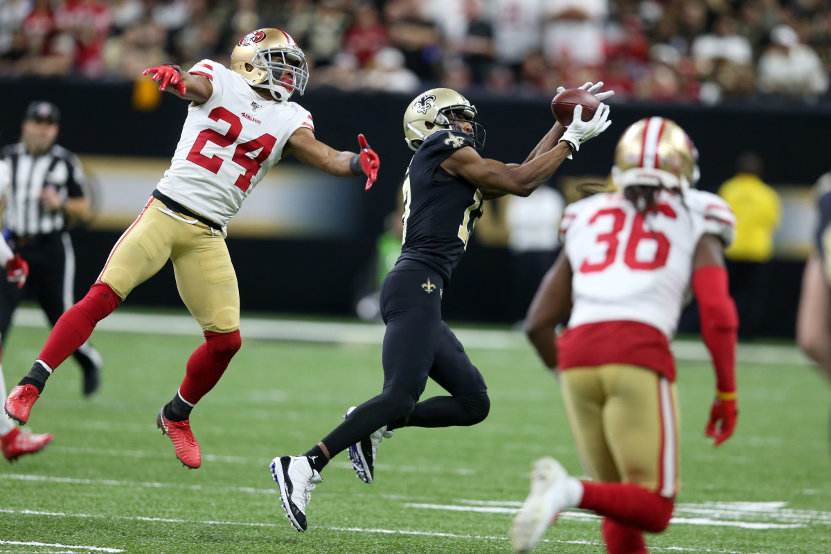 Brees connects with Michael Thomas for a TD in his only series of