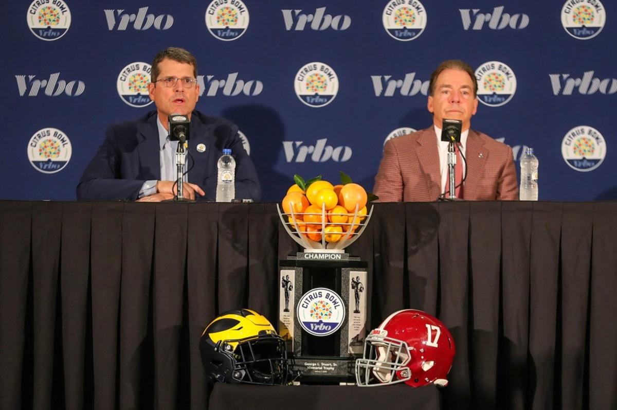 Alabama's Nick Saban got the best of Michigan's Jim Harbaugh on Wednesday in the Citrus Bowl. The Crimson Tide was 35-16.