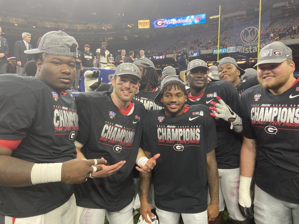 Photo Gallery: Georgia Football Celebrates Championship with the Atlanta  Braves - Sports Illustrated Georgia Bulldogs News, Analysis and More