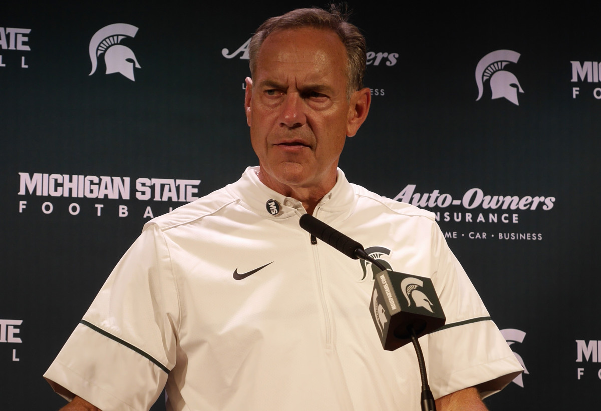 Mark Dantonio after the Spartan loss to Wisconsin.  Photo courtesy of Starr Portice.